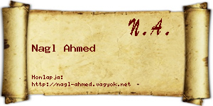Nagl Ahmed névjegykártya